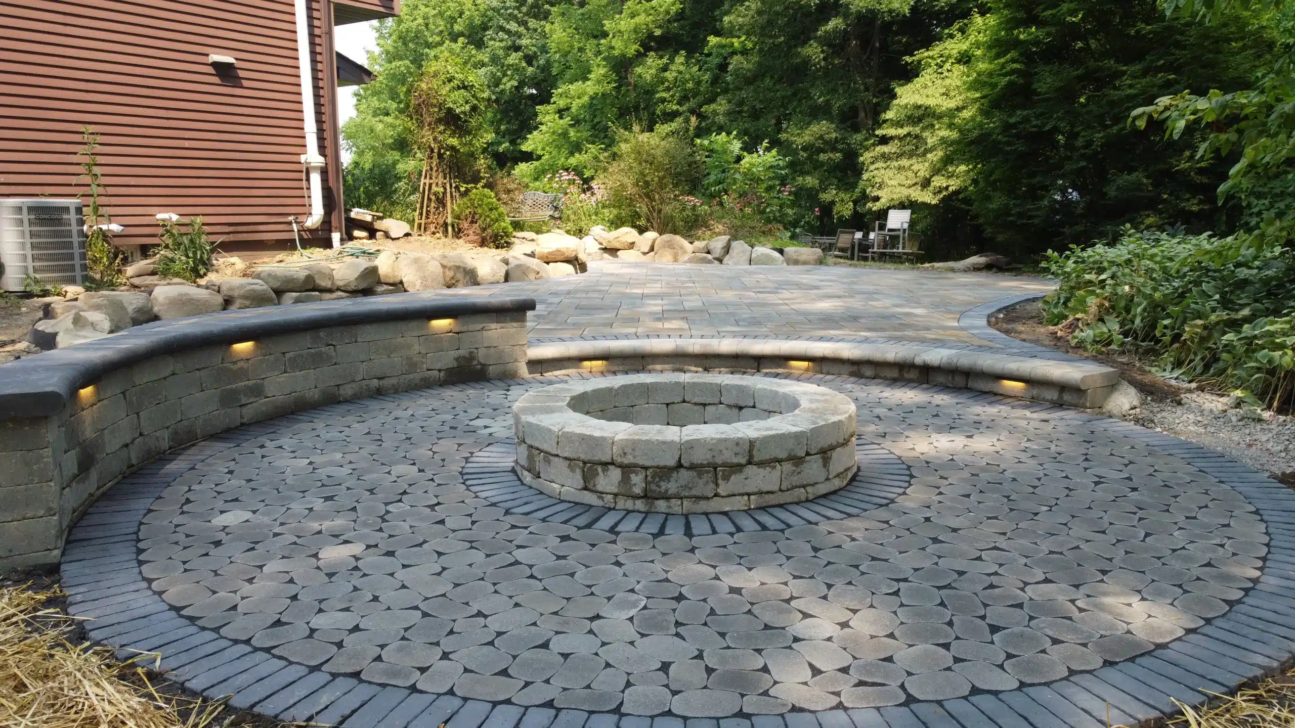 Newly built fire pit and patio